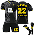 Miniatyrbillede 1 af 2: 22/23 New Borussia Dortmund Udefodboldsæt Fodbolduniformer Z Bellingham 22 M