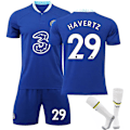 Miniatyrbillede 1 af 2: 22-23 Chelsea Hjemmefodboldsæt Fodboldtrøje Fodbolduniformer V7 HAVERTZ 29 XS