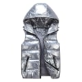 Pikkukuva 1 / 2: Sliktaa Unisex Shiny Vedenpitävä Hihaton Takki Kevyt Puffer Vest - Silver L