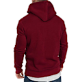 Miniatyrbillede 2 af 4: Langærmet hættetrøje til mænd Hættetrøje varm frakke New Fashion H wine red M