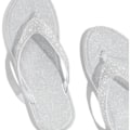 Miniatyrbilde 4 av 5: Dame Rhinestone Flat Tøfler Slip On Sandaler Beach Flip Flops. Silver 41
