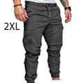 Miniatyrbild 2 av 5: Herr Pocket Byxor Casual Elastisk String Mode långbyxor Z X Grey 2XL