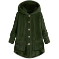 Miniatyrbilde 1 av 3: Bamsejakke med hette for kvinner Solid W Green M