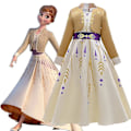 Pikkukuva 1 / 4: Frozen Anna Prinsessa Cosplay pitkähihainen mekko Lasten Tytöt Lumikuningattar Fancy Pue Halloween Joulujuhla Performance puku 9*10 vuotta