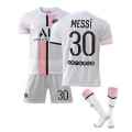 Miniatyrbillede 1 af 2: Fodboldsæt Fodboldtrøje Træningstrøje Messi C White 2XL(190-200cm)