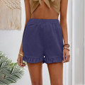 Miniatyrbillede 1 af 2: Dame strandshorts Elastisk talje Short Hot Pants. Dark Blue XL