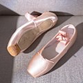 Miniatyrbild 4 av 5: Balettskor Flickor Lättviktsdansskor i enfärgad satin Pink2 Pink 39
