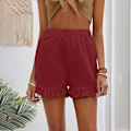 Pikkukuva 1 / 2: Naisten rantashortsit Elastic Wais -shortsit Hot Pants. Red Wine S