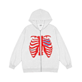 Miniatyrbillede 1 af 4: Trykt hættefrakke til kvinder Langærmet lynlåscardigan Casual Hættetrøjer Sweatshirt Z X White XL