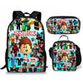 3d Roblox Studentbag Matpose Blyantpose 3stk/ Sett Ryggsekk Take meal backpack