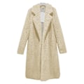 Miniatyrbillede 1 af 3: Dame plys revers lang frakke vinter fleece parka langærmet trench coat vinterjakke CNR Z X Khaki M