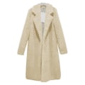 Miniatyrbillede 1 af 3: Langærmet langærmet trenchcoat vinterjakke vinterjakke i fleece til kvinder CNMR - Khaki 2XL