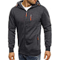 Miniatyrbillede 2 af 5: Than Zip Træningsjakke Gym Hætte Langærmet Sweatshirt Gym Top Efterår Vinterfrakke Dark Gray M