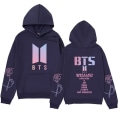 Miniatyrbillede 1 af 6: Bts unisex hættetrøje Casual hættetrøje Cosplay jakke Top W Navy Blue L