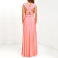 Miniatyrbillede 5 af 5: Kvinders Bandage Multi Way Wrap Convertible Maxikjole Brudepige Z Pink S