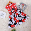 Miniatyrbillede 1 af 5: Børn Piger Sommer tegnefilm Minnie Mouse Bowknot Princess Swing Dress E XX A 5-6 Years