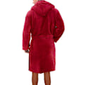 Miniatyrbillede 2 af 3: Lang plysbadekåbe i fleece med hætte til mænd Z X red XL