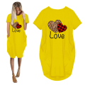 Pikkukuva 9 / 10: Ystävänpäivän rakkauskirjemekko lyhythihainen paitamekko Z Yellow 4XL