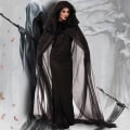 Miniatyrbillede 4 af 4: Fest Kvinnor Anime Cosplay Halloween Hexe Kappe Kostume vart W Kappe Dragt Cloak suit S