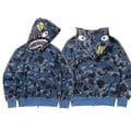 Miniatyrbilde 1 av 2: Hettegenser for menn Camo jakke med løs glidelås for menn Gutt H Blue 2XL