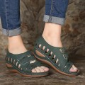 Miniatyrbilde 4 av 4: Sommer kvinners sandaler, hule kiler Spenne plattform fritidssko. Brown 42