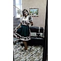 Pikkukuva 5 / 5: Snabb leverans högkvalitativ traditionell tysk pläd Dirndl-klänning Oktoberfest-kostym för vuxna kvinnor Halloween-fest Style3 Green L