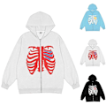 Miniatyrbillede 4 af 4: Trykt hættefrakke til kvinder Langærmet lynlåscardigan Casual Hættetrøjer Sweatshirt Z X White XL