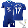 Miniatyrbillede 1 af 2: 22-23 Chelsea Hjemmefodboldsæt Fodboldtrøje Fodbolduniformer V7 STERLING 17 XS