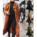 Miniatyrbillede 3 af 4: Windbreaker lang vinterfrakke til mænd enkel frakke H Orange 2XL
