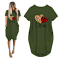 Pikkukuva 5 / 10: Ystävänpäivän rakkauskirjemekko lyhythihainen paitamekko Z Army Green 4XL