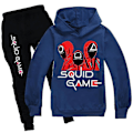 Pikkukuva 1 / 2: Squid Game Lasten urheilullinen verryttelypukusarja Hupparihousut asusteet Navy Blue 3-4 Years