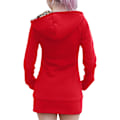 Miniatyrbillede 5 af 6: Vinter dame hættejakke fortykket plus fleece leopard sweaterjakke - Red M