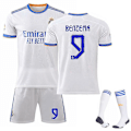 Miniatyrbillede 1 af 2: Real Madrid Benzema Hjemmefodboldtrøje Træningssæt 21/22 wz 16 (90-100Cm)