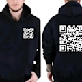 Miniatyrbild 2 av 3: F**k You QR-kod Hoodie, QR-skanningskod Skämt Rolig Hoodie Unisex, Vinter Tjock Sweatshirt Tröjor Toppar2 2xl