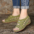 Miniatyrbillede 2 af 4: Sommer Damesandaler, hule kiler Spænde Platform Casual Sko. Green 41