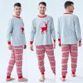 Miniatyrbilde 2 av 4: Julebarn pyjamassett foreldre-barn trykte hjemmeklær Christmas child 3