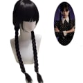 Pikkukuva 2 / 3: Keskiviikko Addams Cosplay Girls Kids Mekko Peruukki Laukku Juhlasuku Carnival Halloween Elokuva Roolileikki Fancy Dress Up Clothes vY Only Wig A Style One Size