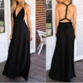 Miniatyrbillede 3 af 5: Kvinders Bandage Multi Way Wrap Convertible Maxikjole Brudepige Z Black XL
