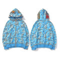 Miniatyrbilde 1 av 2: Hettegenser for menn Camo jakke med løs glidelås for menn Gutt H Sky Blue 4XL