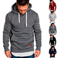 Miniatyrbillede 3 af 4: Langærmet hættetrøje til mænd Hættetrøje varm frakke New Fashion H light grey M