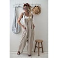 Miniatyrbilde 1 av 2: Dame Dungarees trap Overall Baggy Harem Ermeløs Jumpsuit Aprikos ILX Apricot S