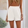 Miniatyrbillede 1 af 2: Dame strandshorts Elastiske wais shorts Hot Pants. White S
