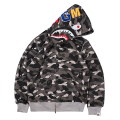 Miniatyrbild 1 av 2: Shark outh 3d print huvtröja Wgm broderad kofta kamouflage luvtröja . grey M