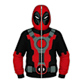 Miniatyrbild 1 av 3: Deadpool Huvtröja med Huva för Barn Pojkar Casual Full Zip Hoodie Jacka Lös Kostym 4-5 Years