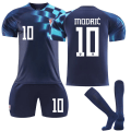 Miniatyrbilde 1 av 2: 22-23 Qatar World Cup Kroatia Bortefotballdrakt for barn MODRIC 10 S