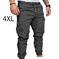 Miniatyrbillede 4 af 5: Mænds lommebukser Casual Elastiske String Mode Lange Bukser Z X Grey 4XL
