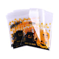 Pikkukuva 1 / 5: 100 kpl Halloween-makeiskassi, itseliimautuvat, piirroskurpitsa, noita, haamu, läpinäkyvä välipalavälipussit, kurpitsapuu