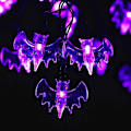 Pikkukuva 2 / 5: Halloween-valosarjat - Vedenpitävät Violetit Lepakkovalosarjat - Paristoilla Toimivat Halloween-koristevalot Puutarhaan, Kotiin, Juhliin ja Festivaaleille