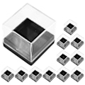 Miniatyrbillede 1 af 2: 12 stk. Terning Mineralprøve Opbevaringskasser Kvadratisk Prøvevisning Kasser Transparent 2,7X2,7X2,6CM