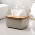 Miniatyrbillede 4 af 5: Bambus Vævsæske Dækning Holder, Transparent Ansigtsvæv Dispenser Æske, Rektangulær Papir Vævs Serviet Holder til Badeværelse